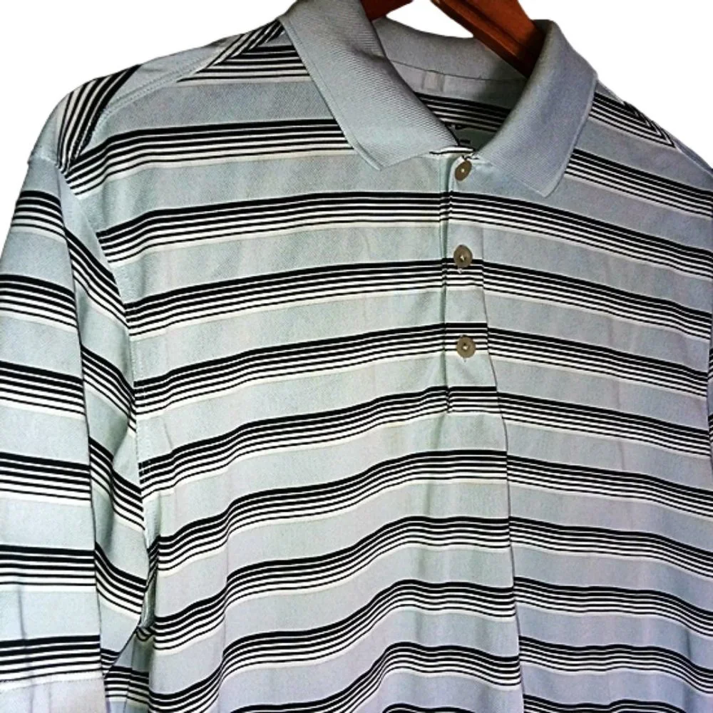 Nike Golf DriFit Striped Shirt Sz L